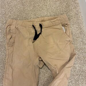 Tan casual joggers with drawstring